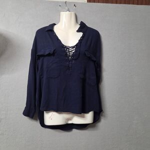 Sugar Women's Navy and Blue Blouse